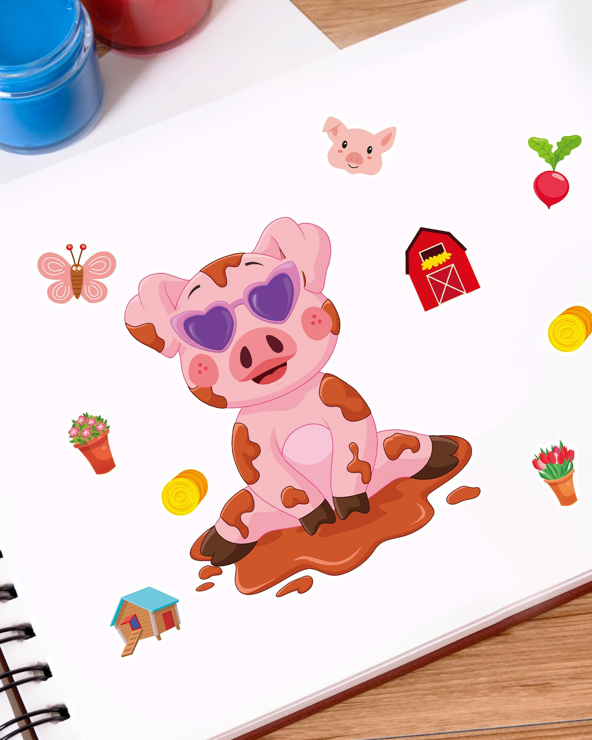 Aowplc 48 Sheets Farm Animal Make‑a‑Face Stickers – 12 Mix‑and‑Match Designs for Kids, Parties & Crafts