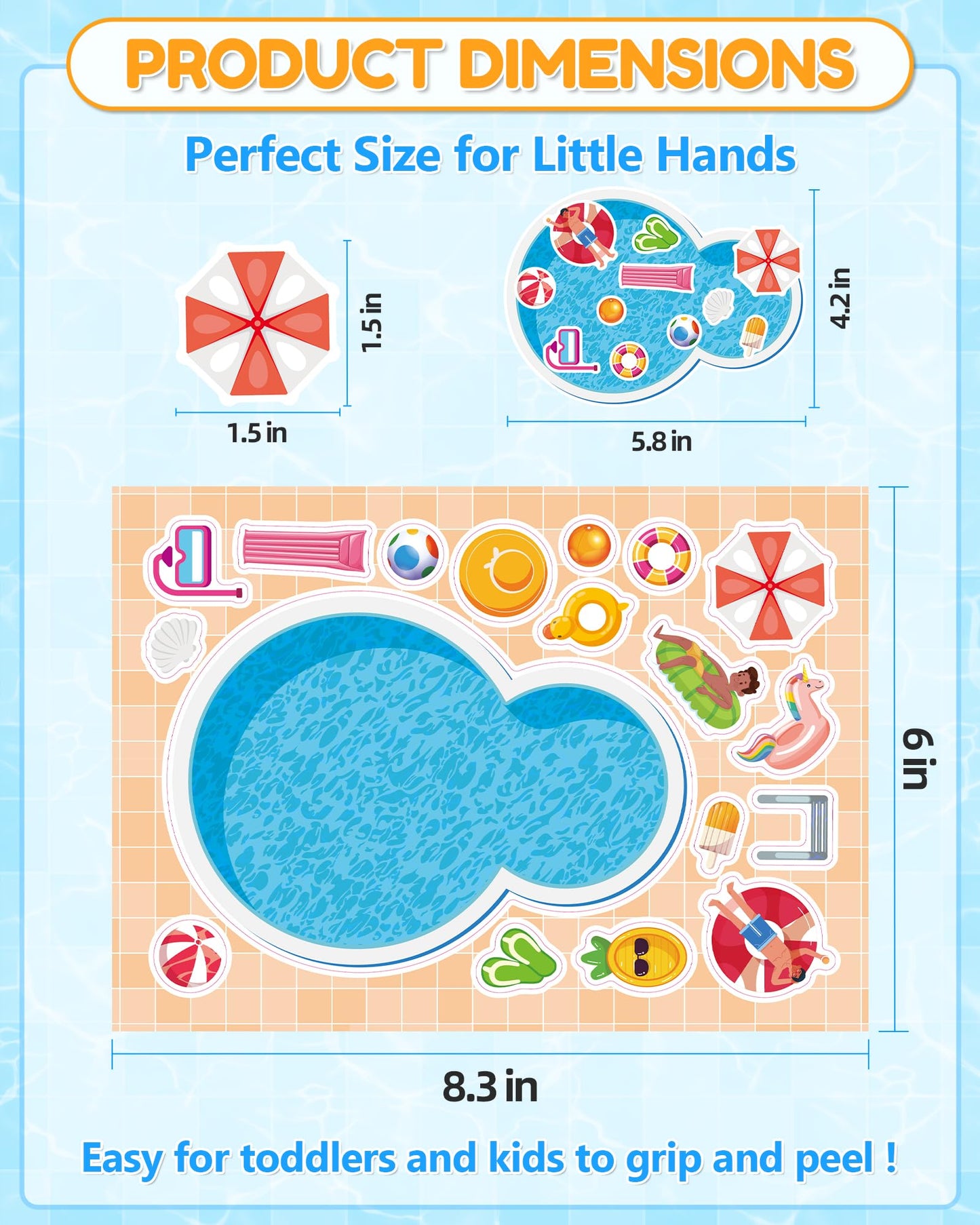 Aowplc 32 Sheets Make-a-Pool Stickers for Kids – Mix & Match Craft Kit