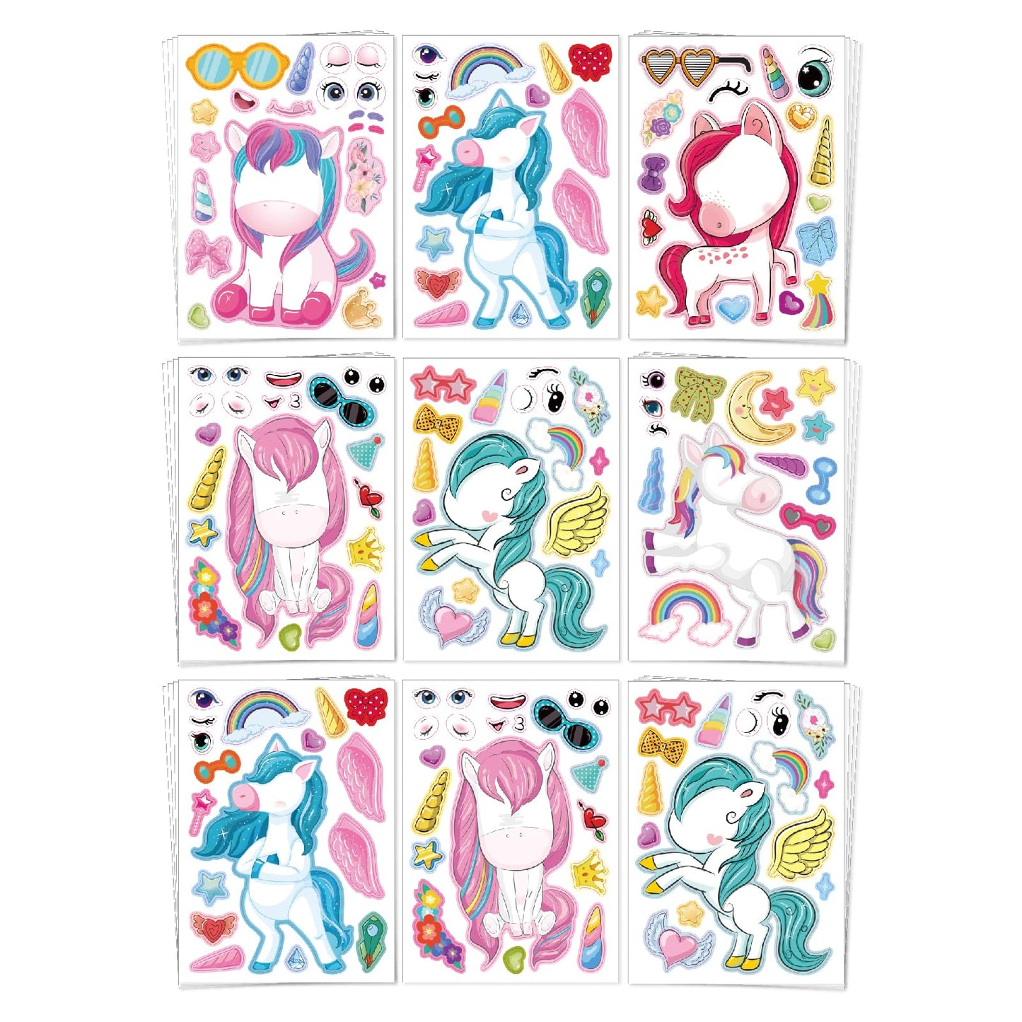Aowplc Unicorn Stickers – 30 Sheets for Kids Parties, Decorations & Crafts