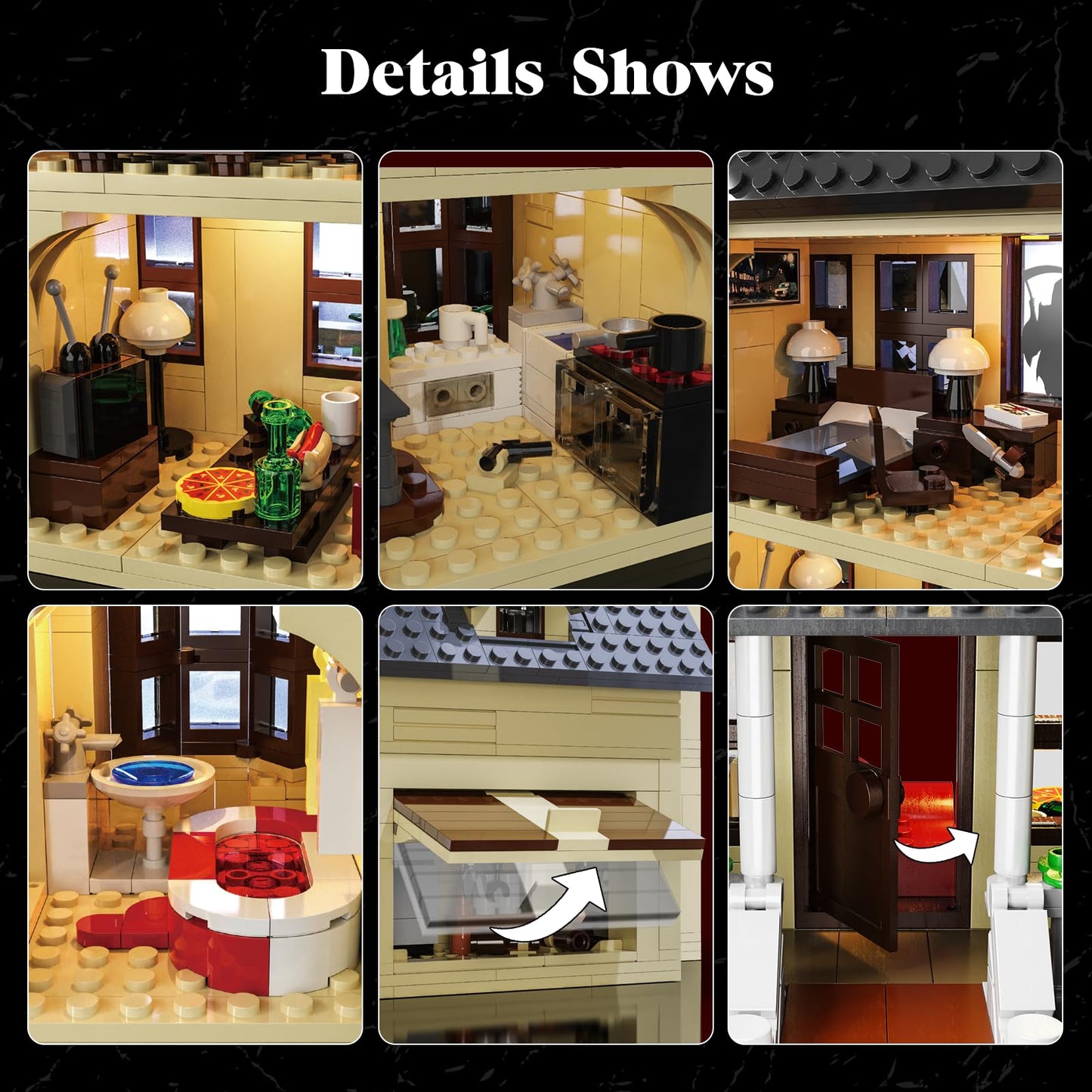 AOXEKBOLO Horror House Building Block Set – 1275 Pcs, Lego-Compatible Haunted Mansion with LED Light