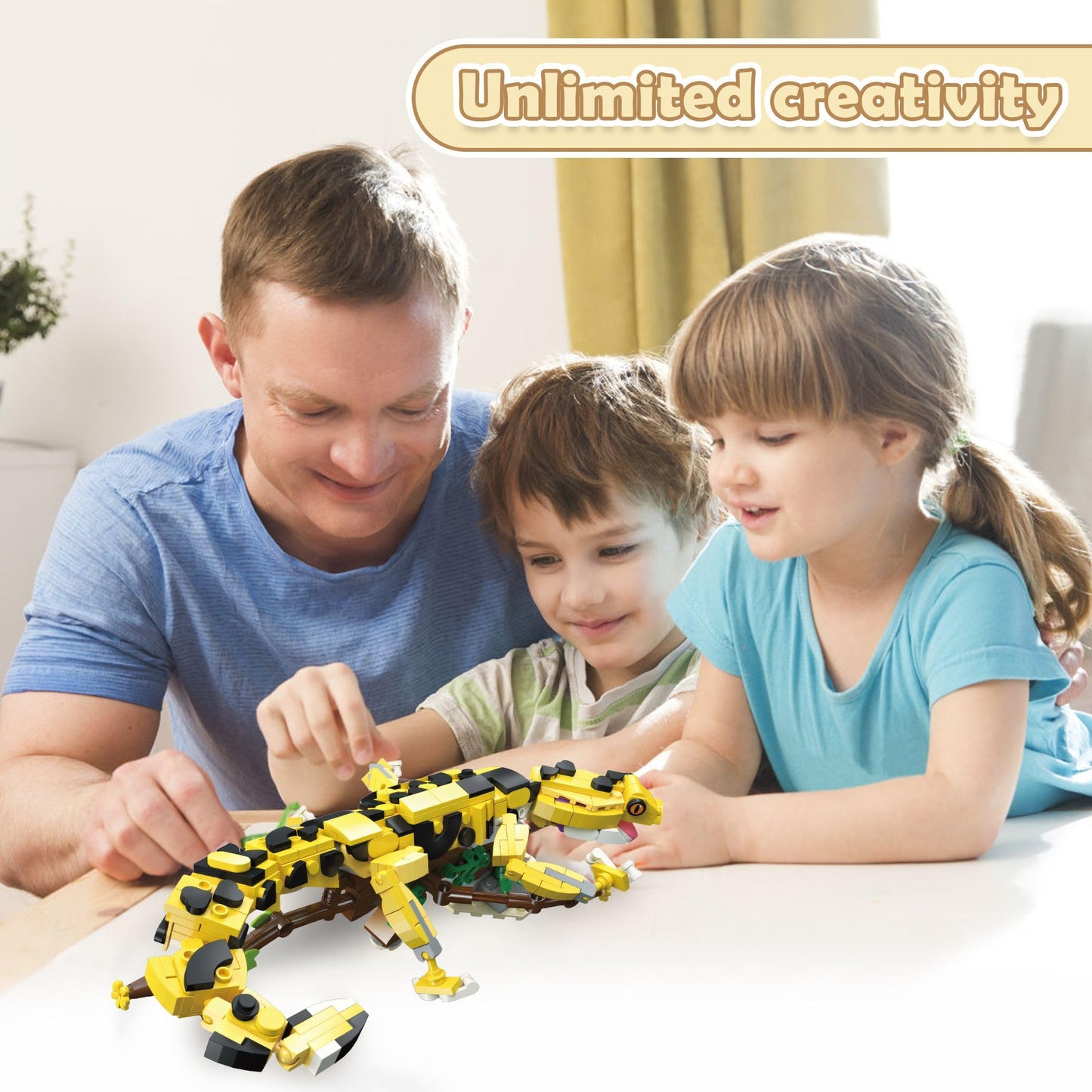Apcute 370 PCS Leopard Gecko Building Set — Reptile Model, Home Decor & Gift for Teens 6+