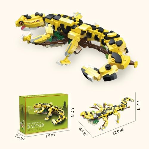 Apcute 370 PCS Leopard Gecko Building Set — Reptile Model, Home Decor & Gift for Teens 6+