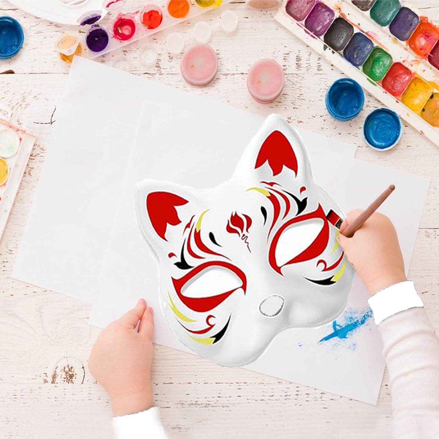 Apettoey 10-Pack White Cat Masks – Therian Masks for Masquerade, Halloween & Kids Cosplay