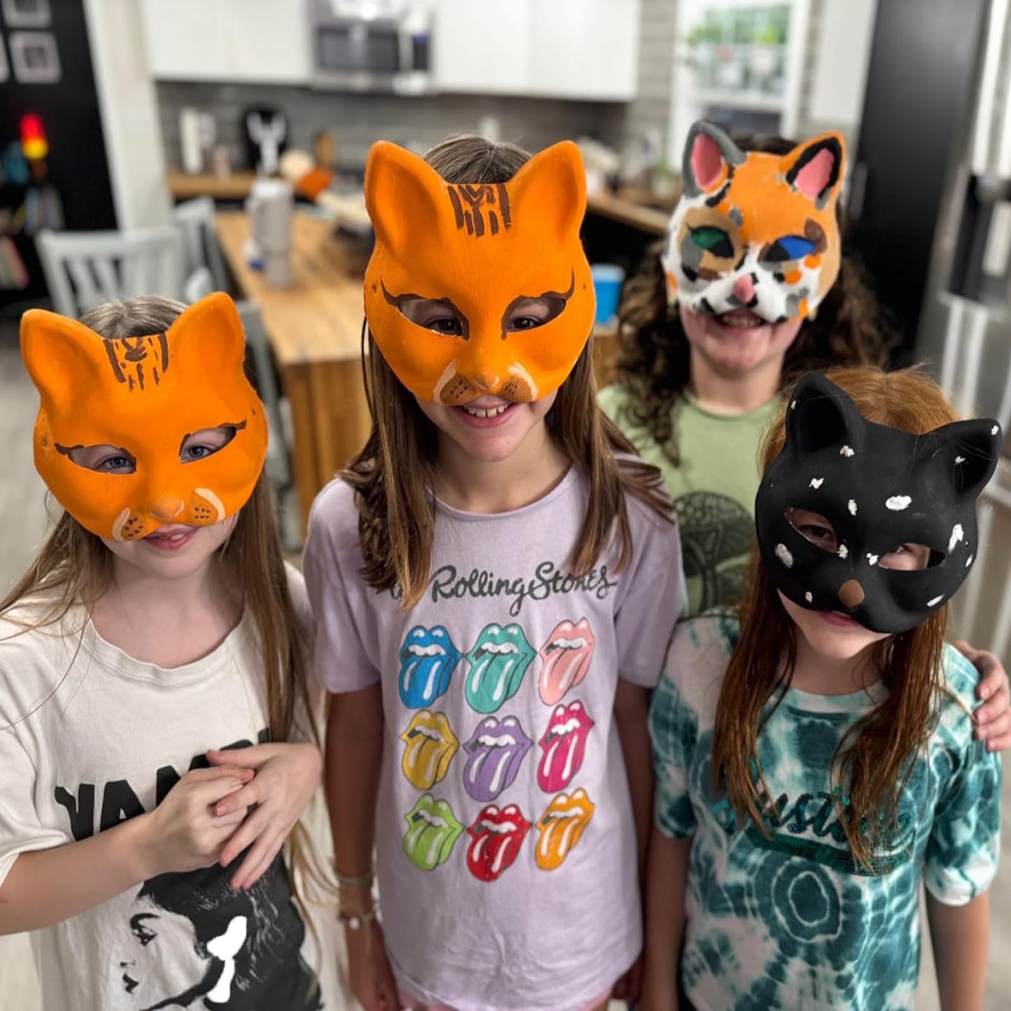 Apettoey 10-Pack White Cat Masks – Therian Masks for Masquerade, Halloween & Kids Cosplay