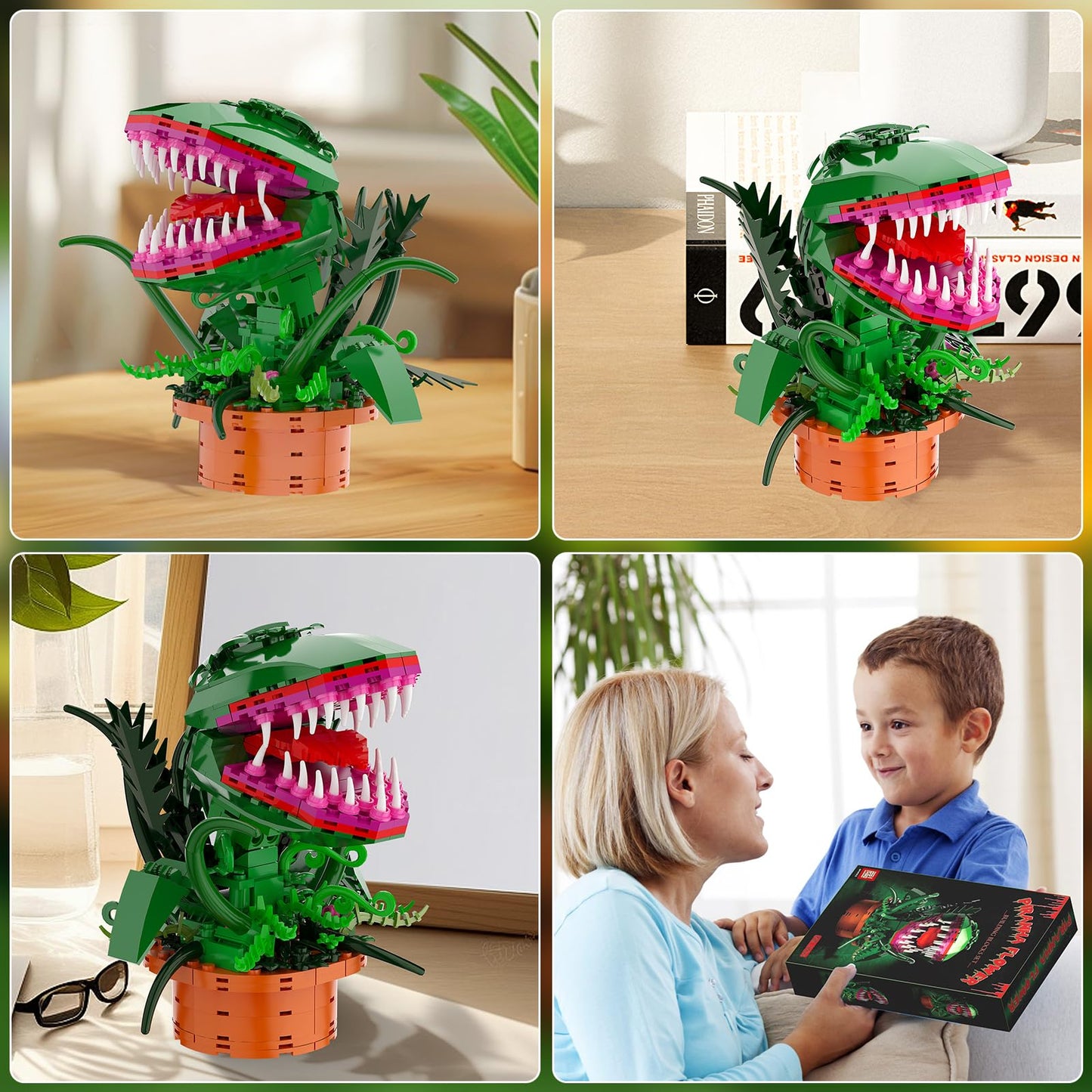 aphaio Audrey II Piranha Plant Building Set | Open Mouth, Collectible Horror Gift