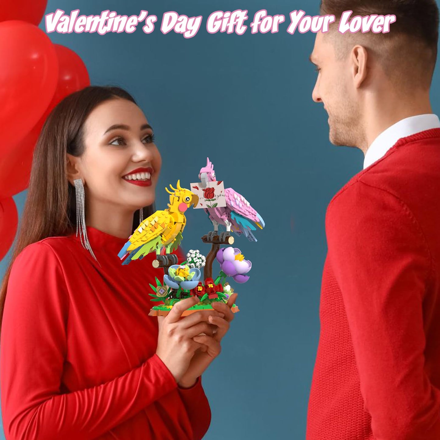 aphaio Love Birds Building Set – Cockatiel Blocks with Pivot