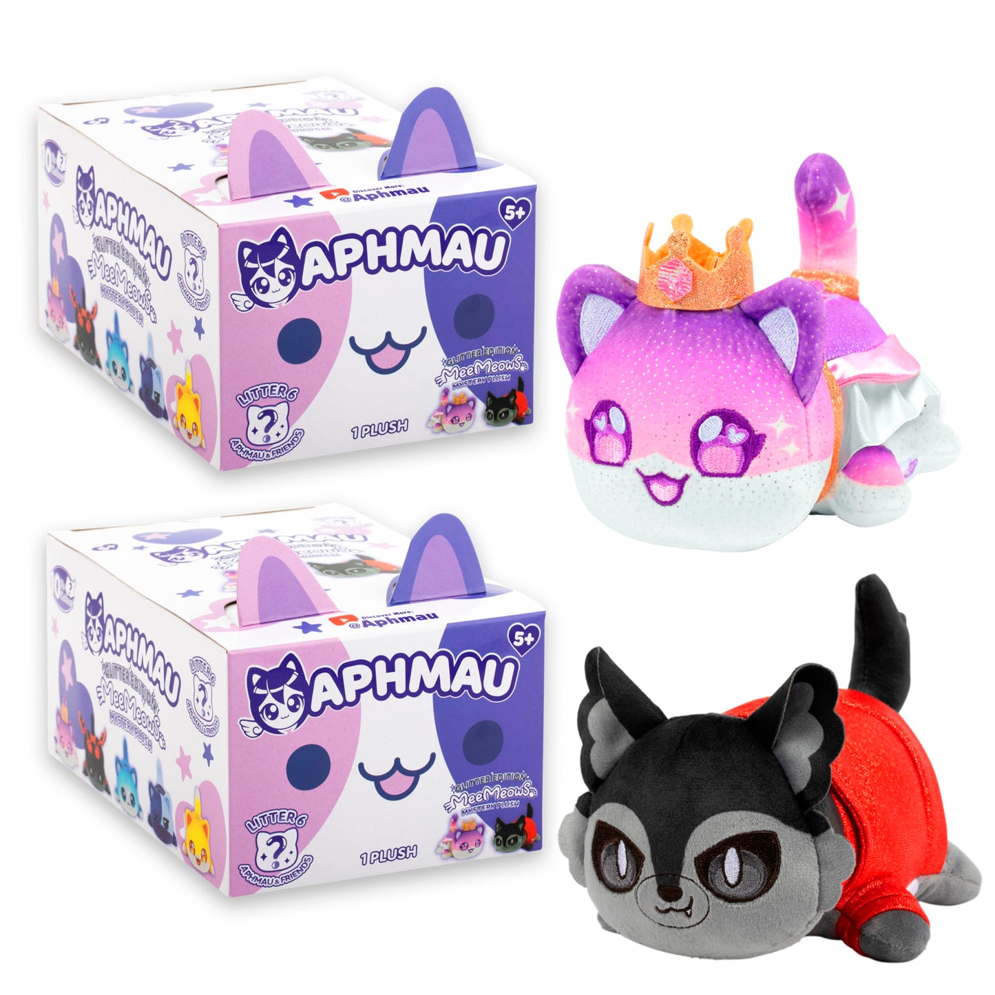 Aphmau 6” MeeMeow Mystery Plush 2-Pack Bundle – Series 6 (Official Merch)