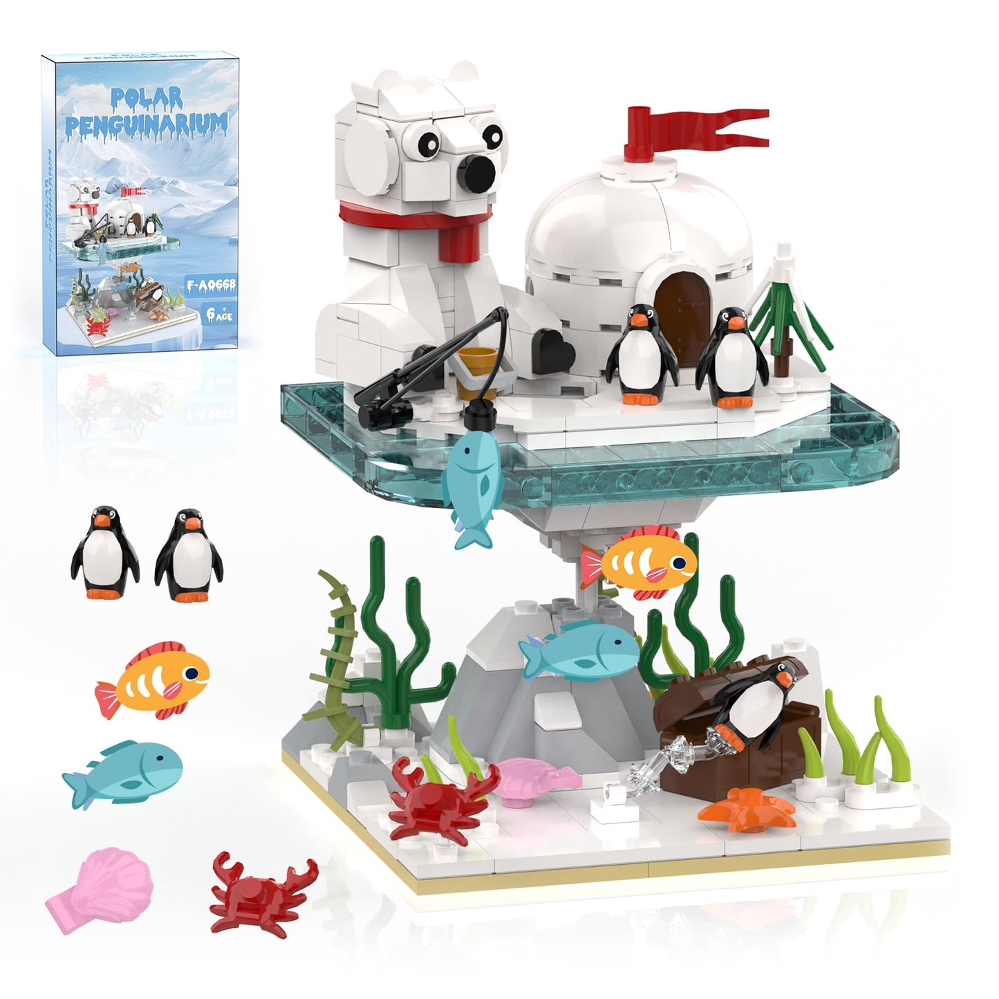 aphpaio Christmas Polar Bear & Penguin Building Kit – 286 Pcs Gift for Kids 8+