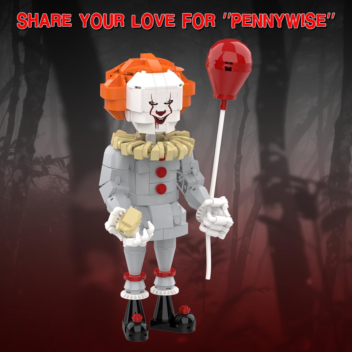 aphpiao Pennywise Clown Building Set - 299 Pcs IT Movie Horror Figure Kit | Collectible Gift