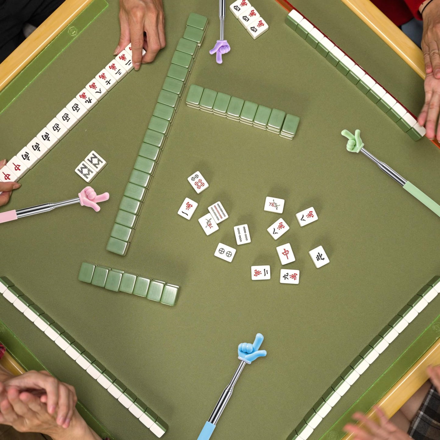 Aphumedc Mahjong Tile Takers 4 Pcs – Scalable Tile Grabbers for Mahjong, Game Nights & Travel