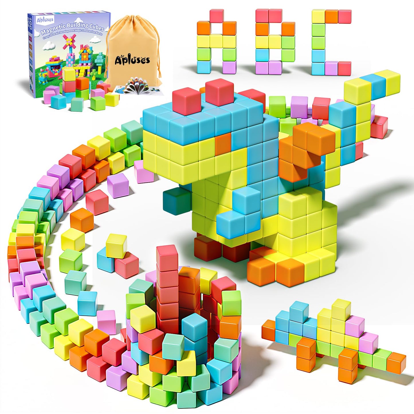 Apluses Magnetic Blocks for Toddlers – STEM Building Toy for Ages 3–6