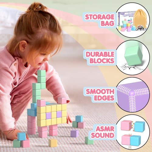 Apluses 32pcs Magnetic Blocks – STEM Building Toy for Toddlers, Preschool, and Classrooms