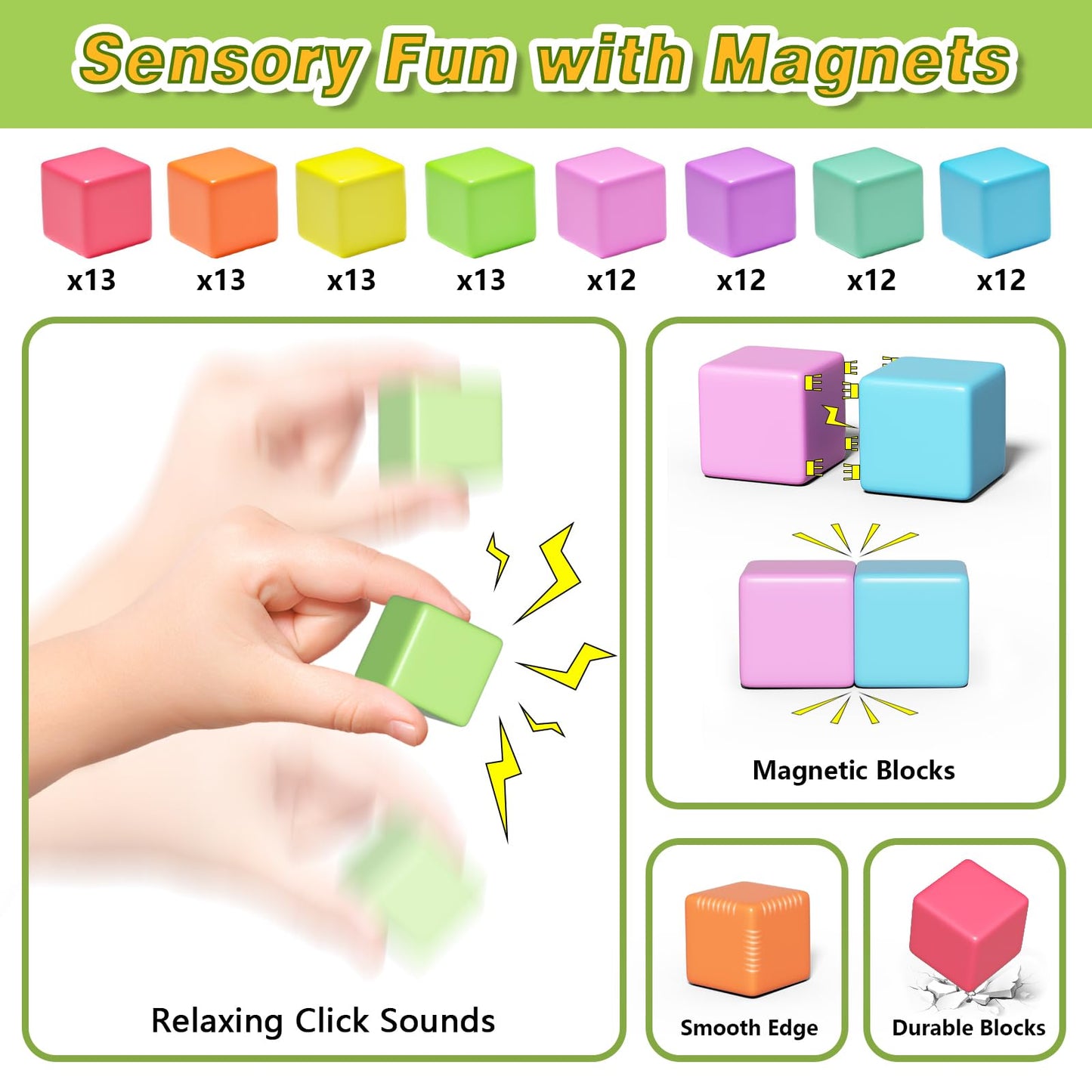 Apluses Magnetic Blocks for Toddlers – STEM Building Toy for Ages 3–6