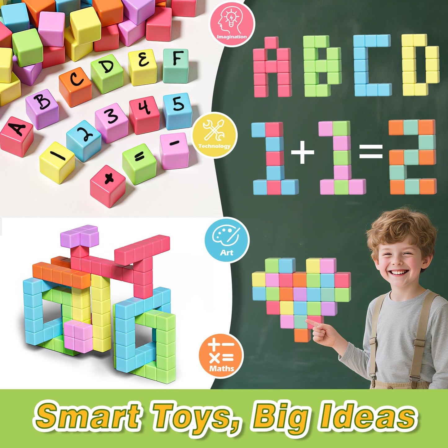 Apluses Magnetic Blocks for Toddlers – STEM Building Toy for Ages 3–6