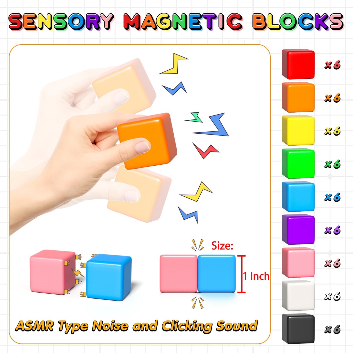 Apluses 54 PCS Magnetic Blocks for Toddlers 3+ | Montessori STEM Toys