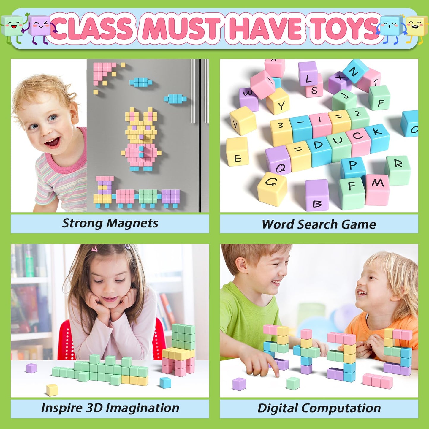 Apluses 45PCS Magnetic Blocks – STEM Building Toys for Toddlers Aged 3-5