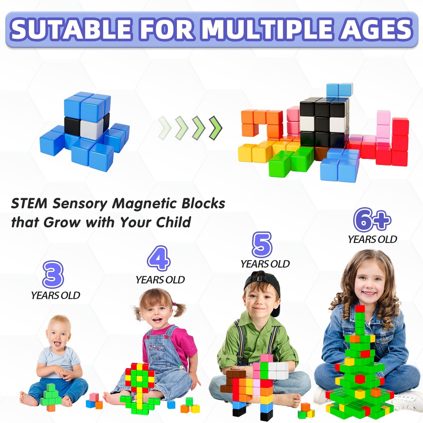 Apluses Magnetic Blocks – 81pc Magnetic Building Toys for 3–8 Year Olds | STEM & Creative Play