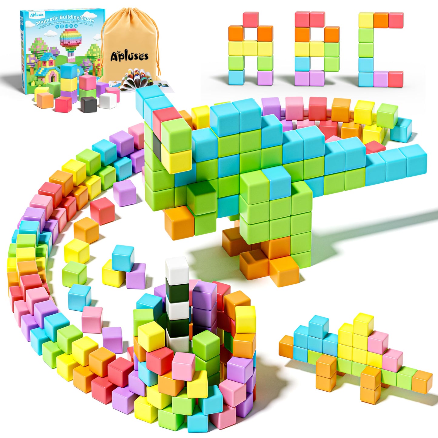 Apluses Magnetic Blocks – STEM Building Cubes for Toddlers & Kids 3–8