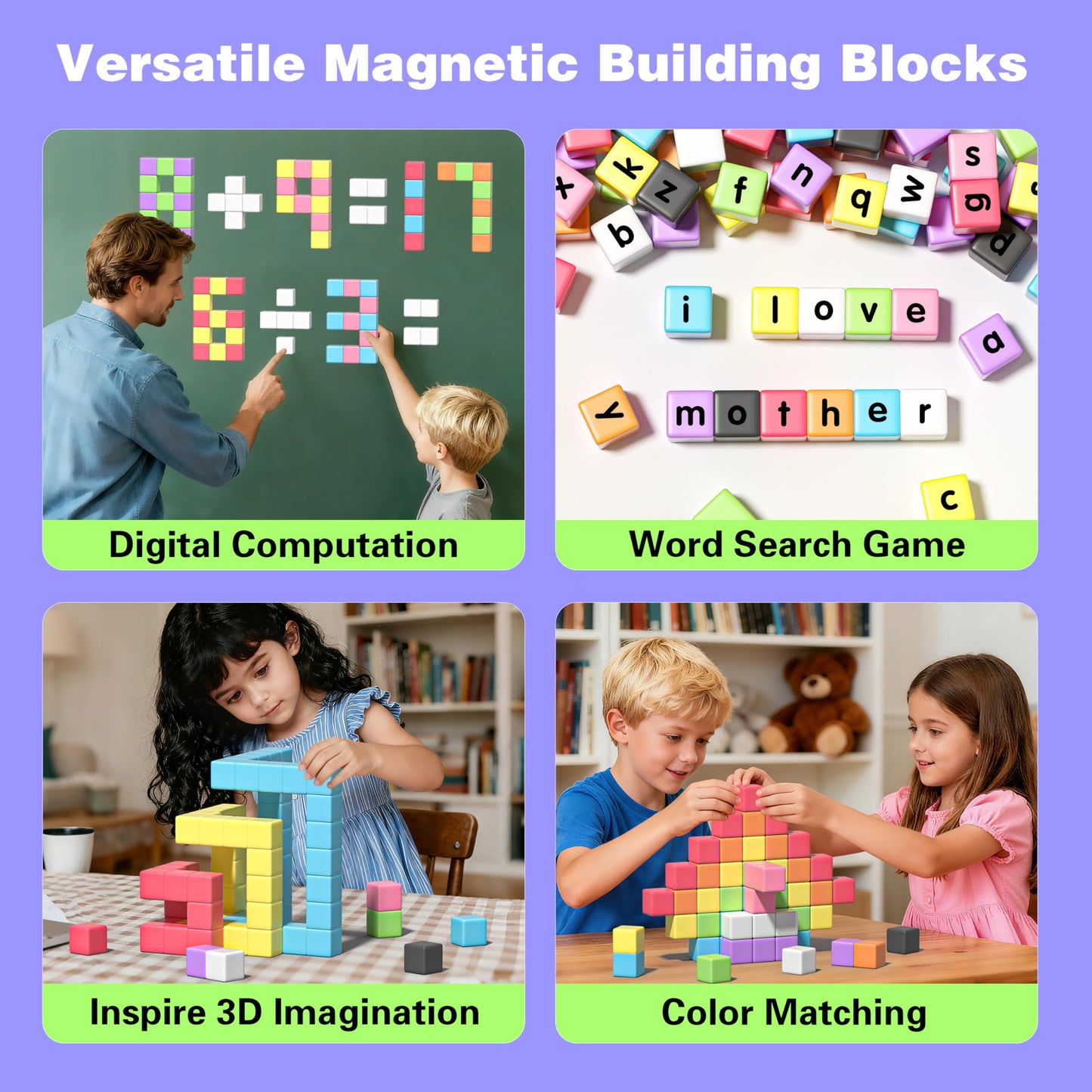 Apluses Magnetic Blocks – STEM Building Cubes for Toddlers & Kids 3–8