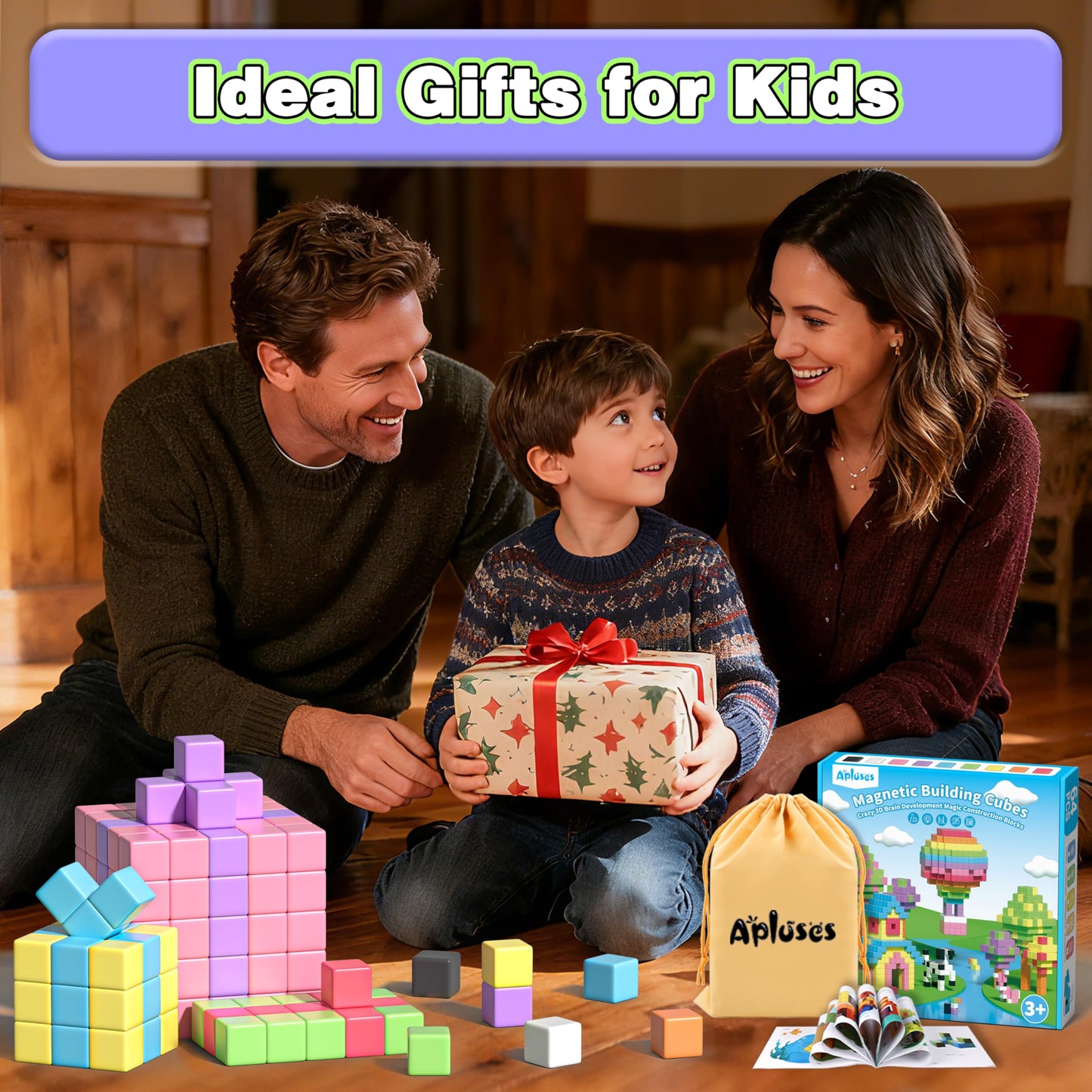 Apluses Magnetic Blocks – STEM Building Cubes for Toddlers & Kids 3–8