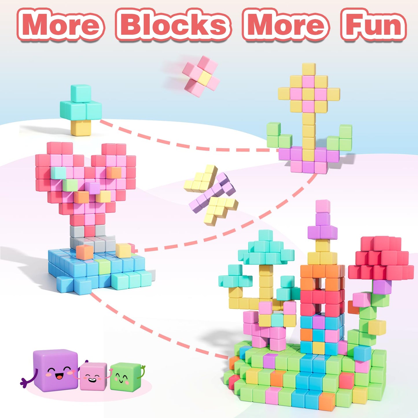 Apluses 100pcs Magnetic Blocks – STEM Building Toys for Kids Aged 3-8