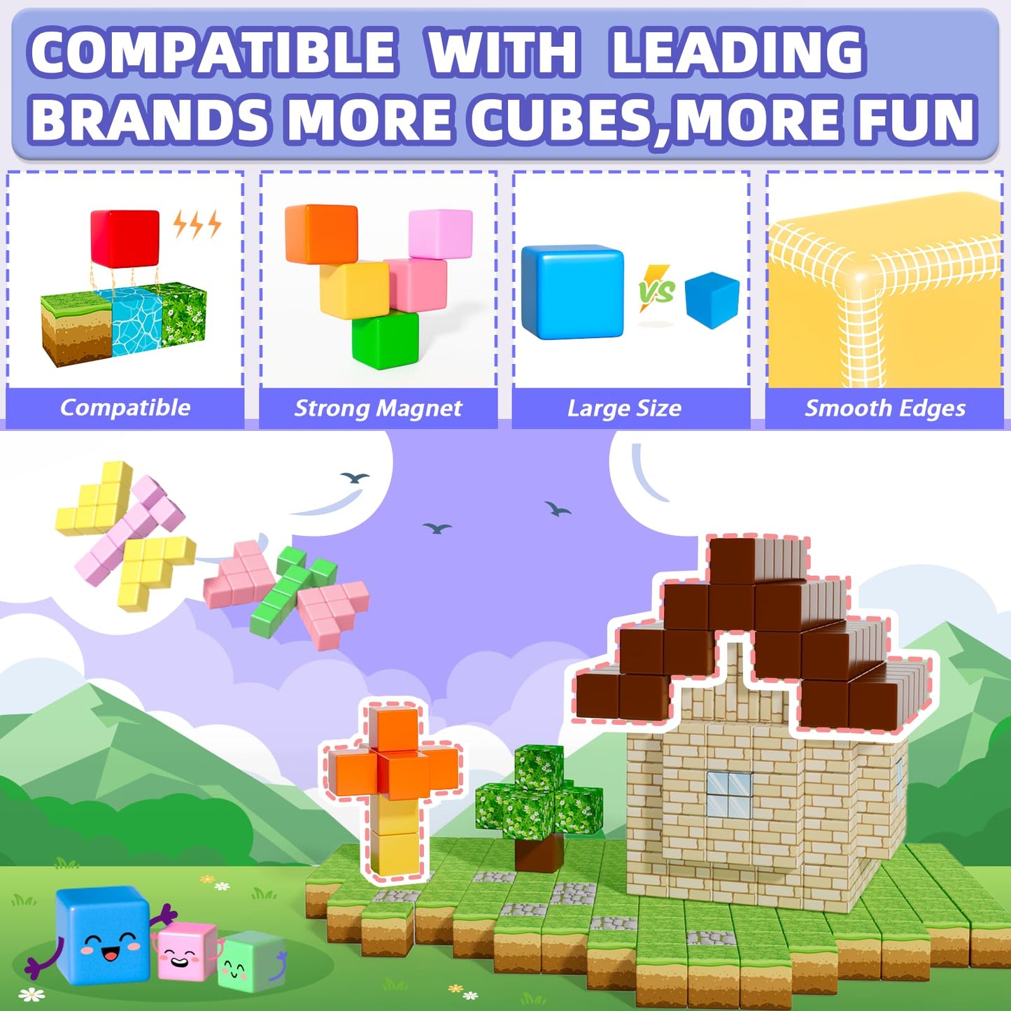 Apluses Magnetic Blocks – 81pc Magnetic Building Toys for 3–8 Year Olds | STEM & Creative Play