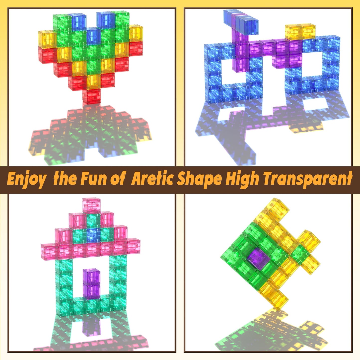 Apluses 45PCS Magnetic Blocks – Rainbow Color Magnet Cubes for Kids 3-5 | STEM & Sensory Toys