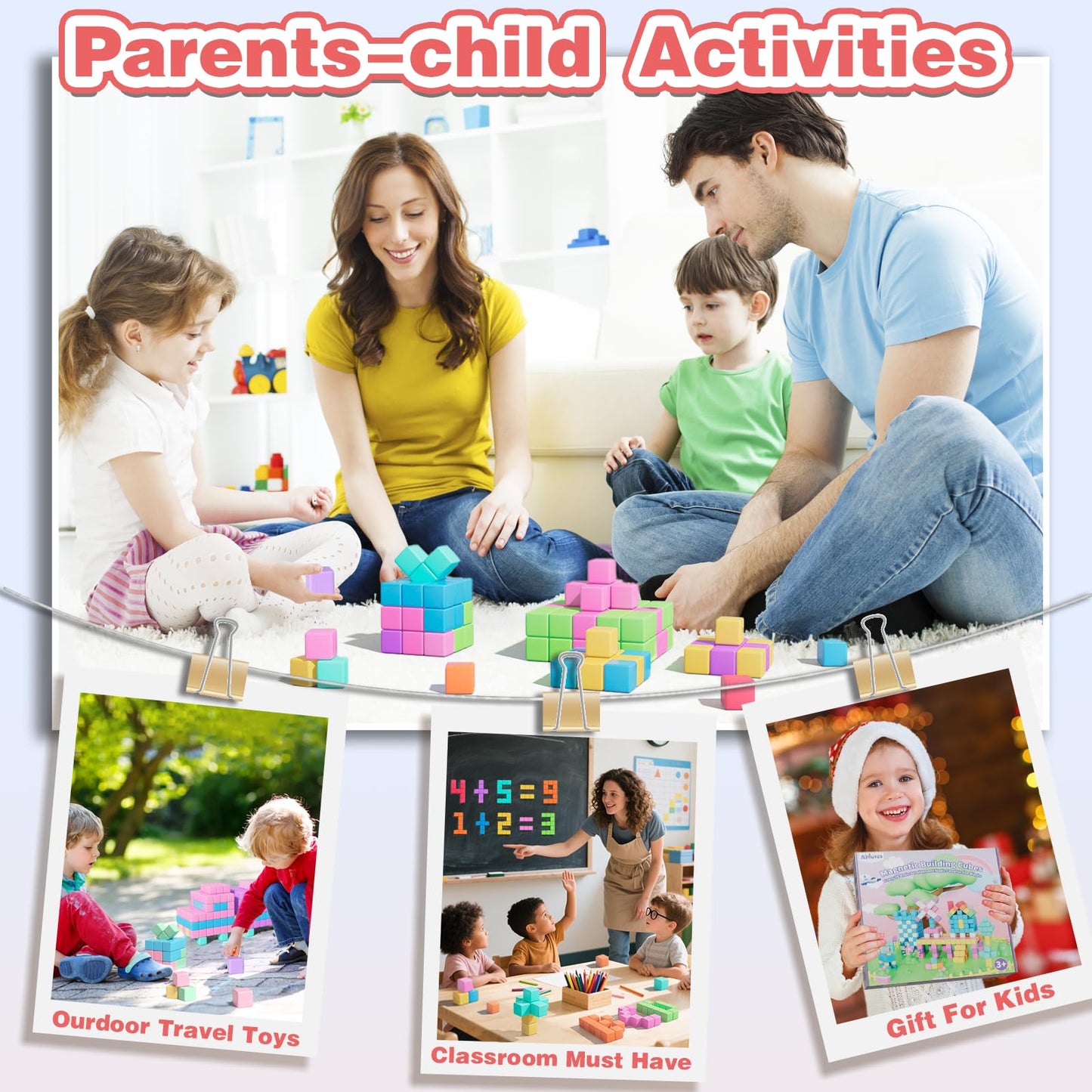Apluses 100pcs Magnetic Blocks – STEM Building Toys for Kids Aged 3-8