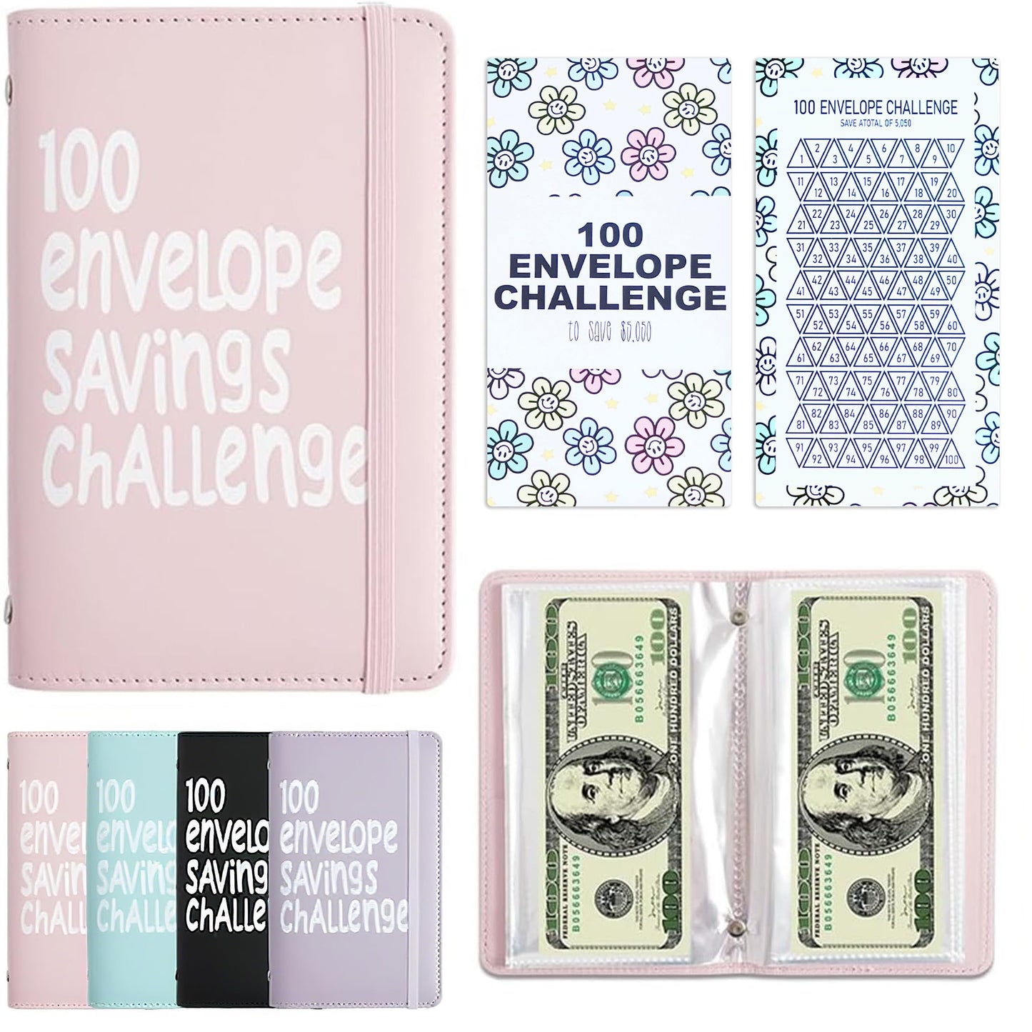 APMFHO 100 Days Money Saving Challenge Binder – 100 Envelopes, Save $10,000 or $5,050