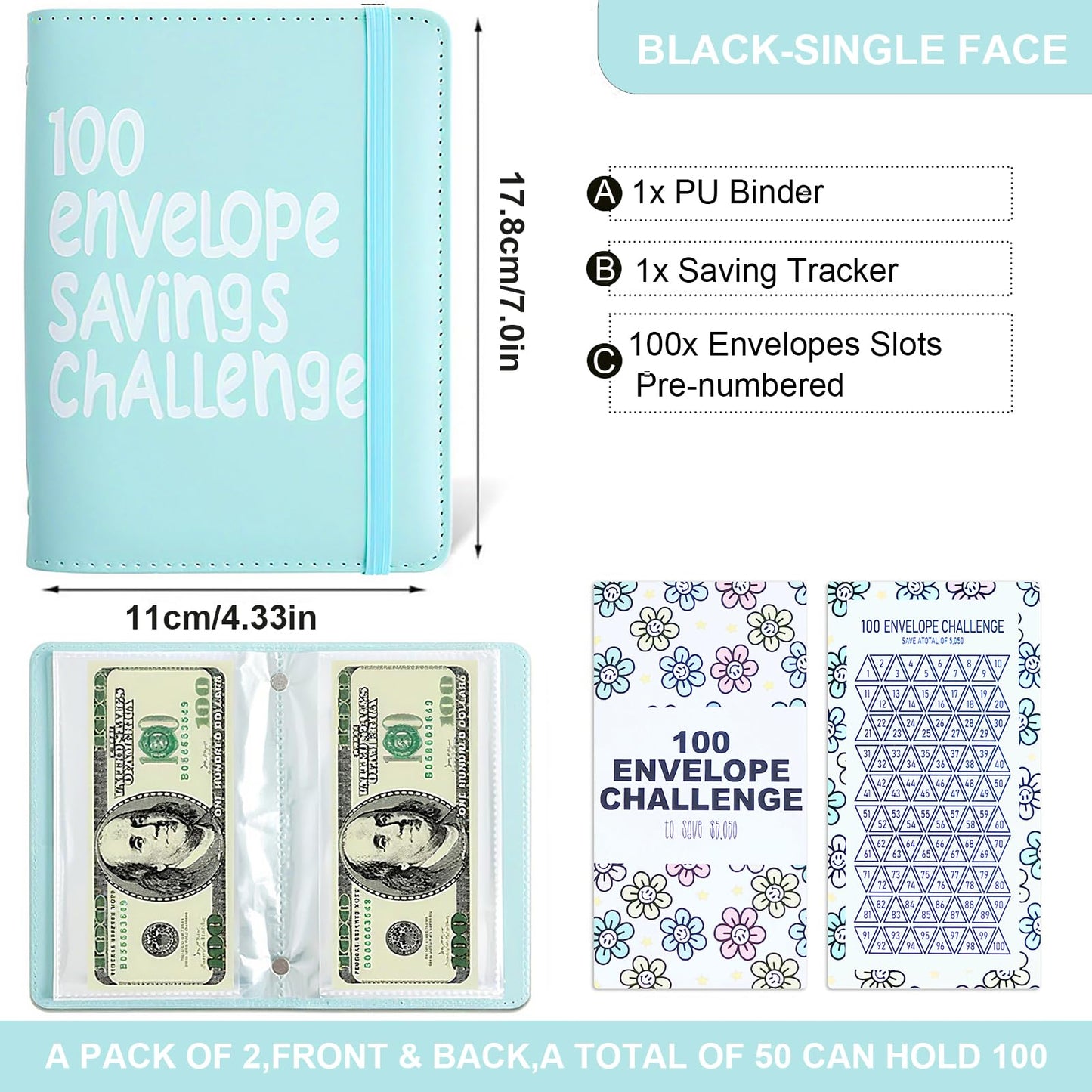 APMFHO 100 Days Money Saving Challenge Binder – Save $10,000 or $5,050 with 100 Envelopes