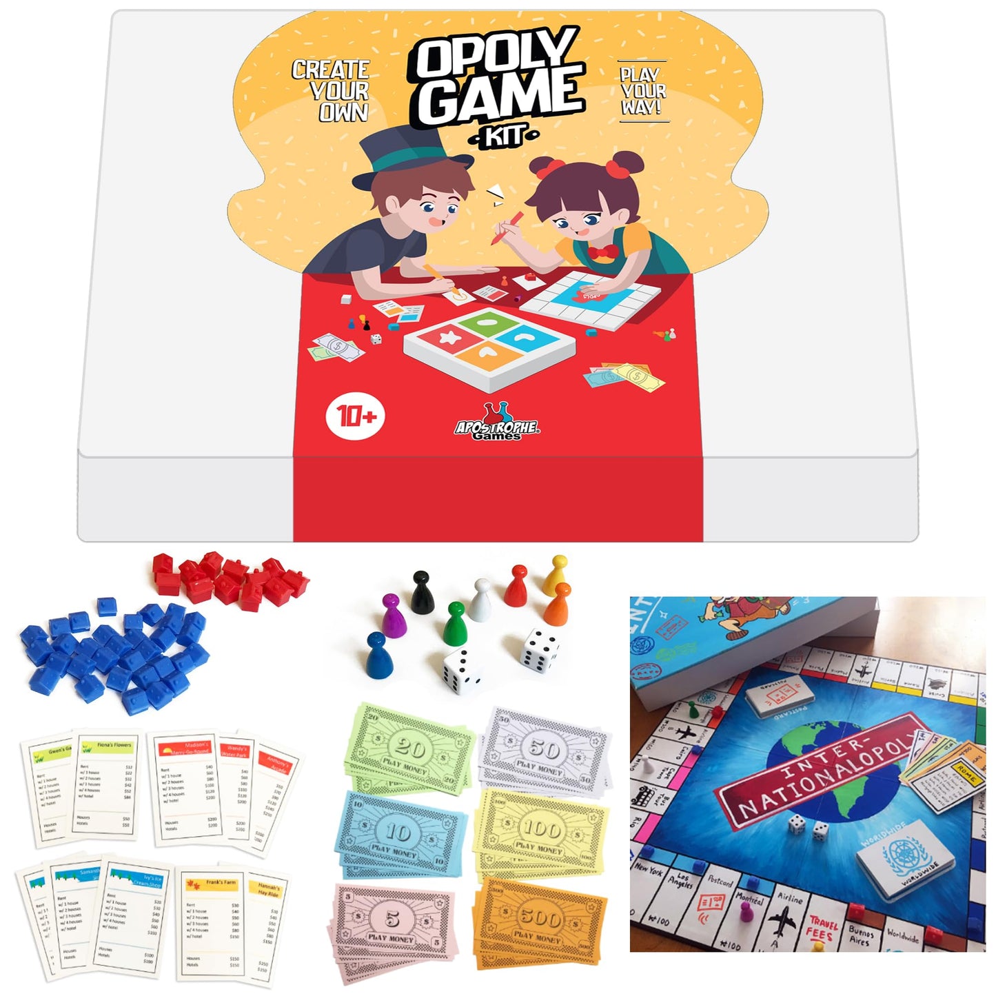Create Your Own Opoly Board Game – Blank Board, Custom Cards & Accessories | Apostrophe Games