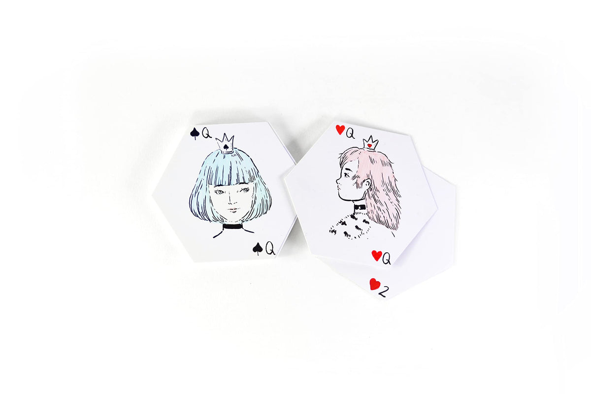 Apostrophe Games Blank Hexagon Playing Cards – 120 Blank Cards, Matte Finish (3.25in x 3.75in)