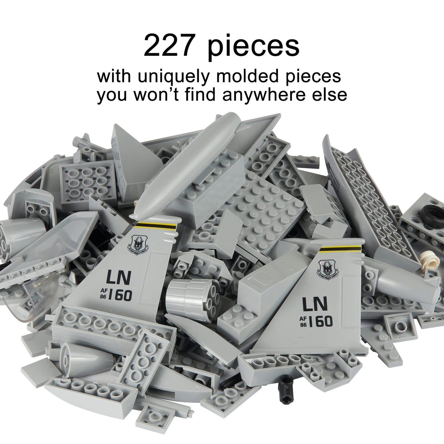 Apostrophe Games Fighter Jet Building Block Set – 227 Pcs F-15 Eagle