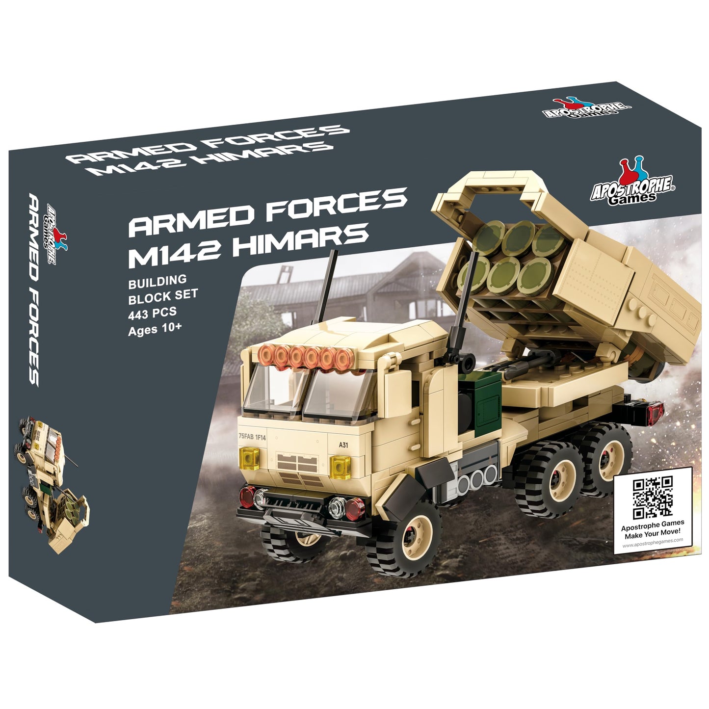 Apostrophe Games M142 HIMARS Building Block Set – 443 Pcs Military Toy for Ages 10+