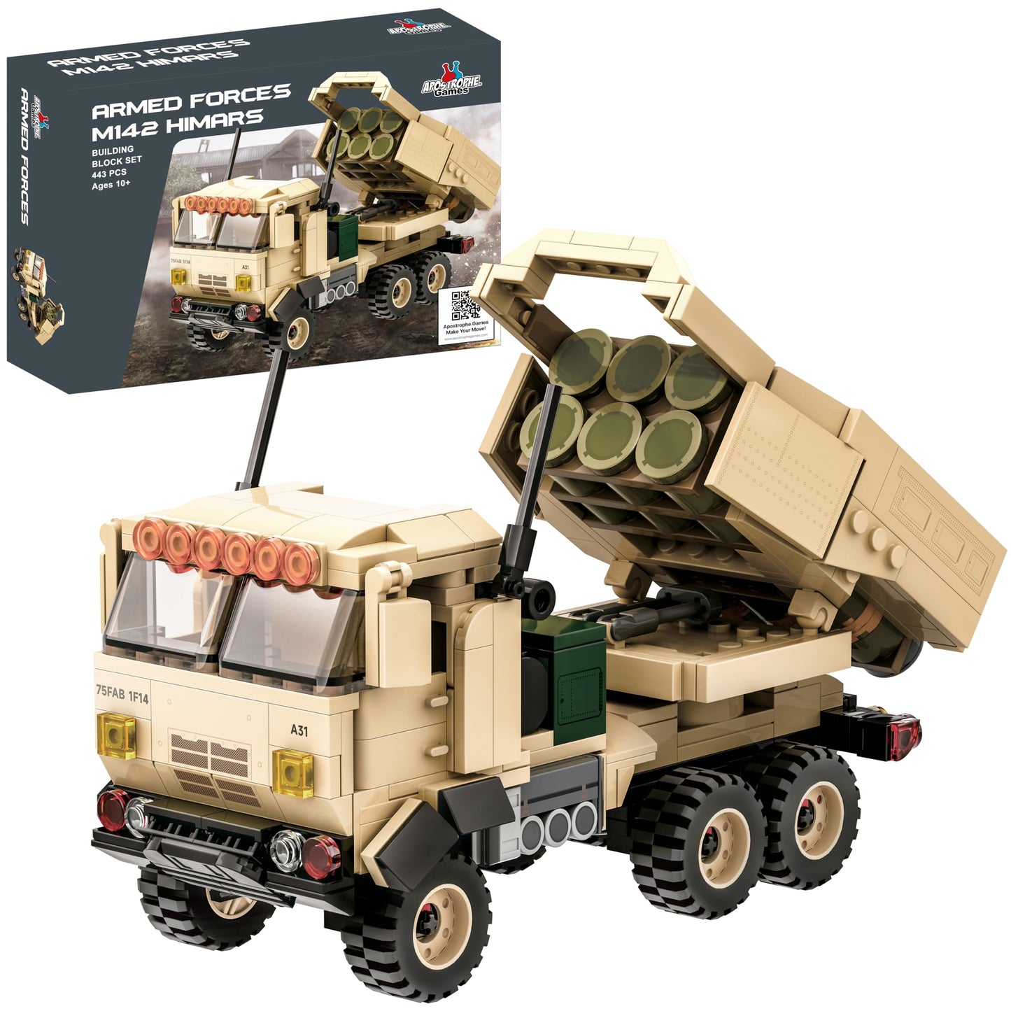 Apostrophe Games M142 HIMARS Building Block Set – 443 Pcs Military Toy for Ages 10+