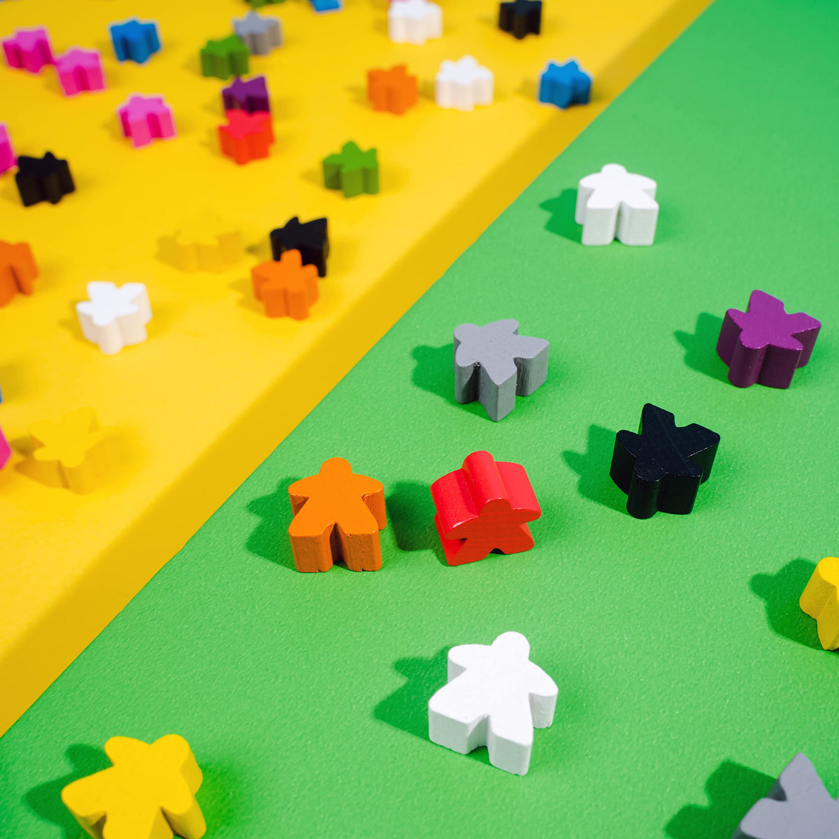Apostrophe Games 100 Wooden Meeples - Multi-Color Board Game Tokens