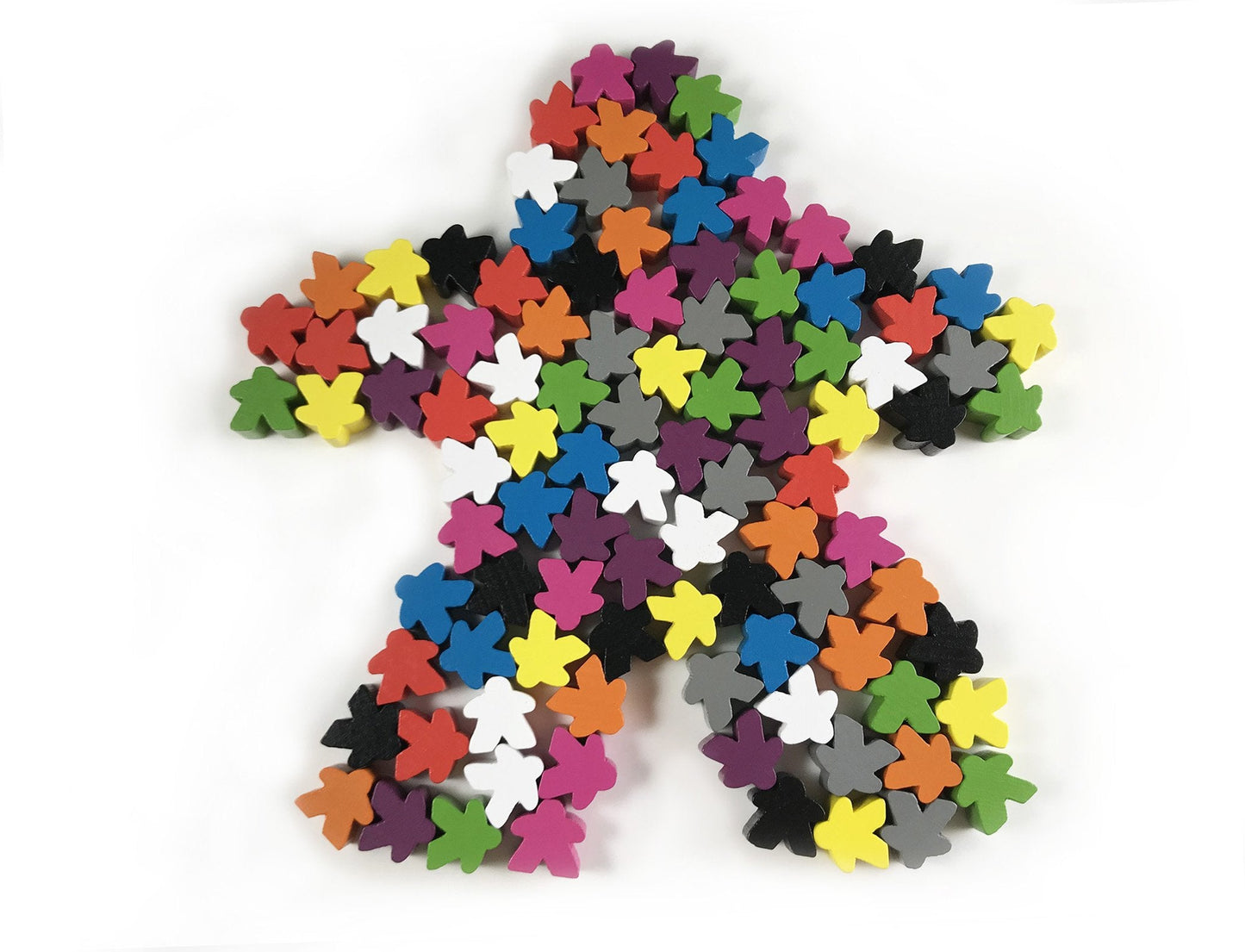 Apostrophe Games 100 Wooden Meeples - Multi-Color Board Game Tokens