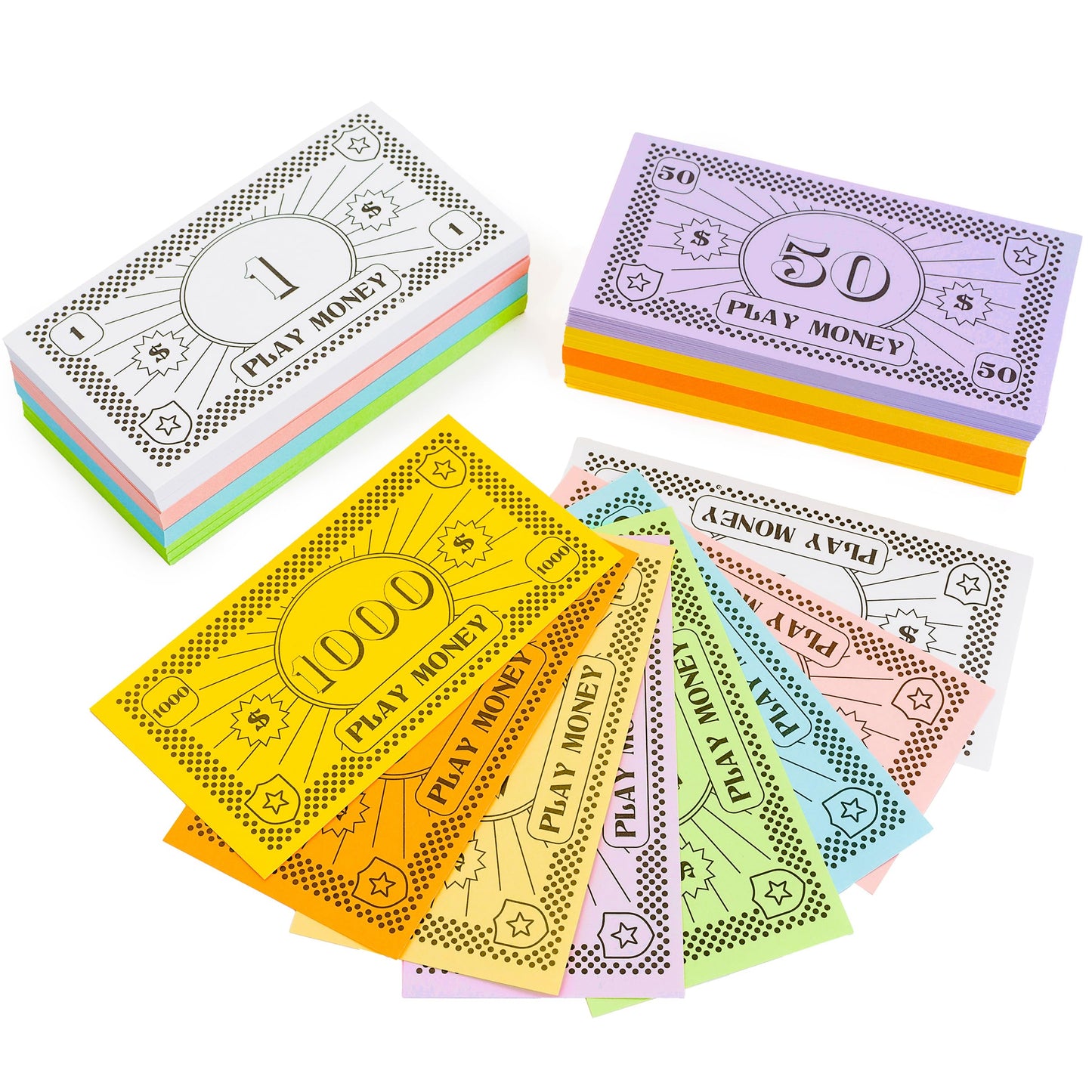 Apostrophe Games Opoly Play Money – 800 Pcs Fake Currency for Board Games (8 Denominations)