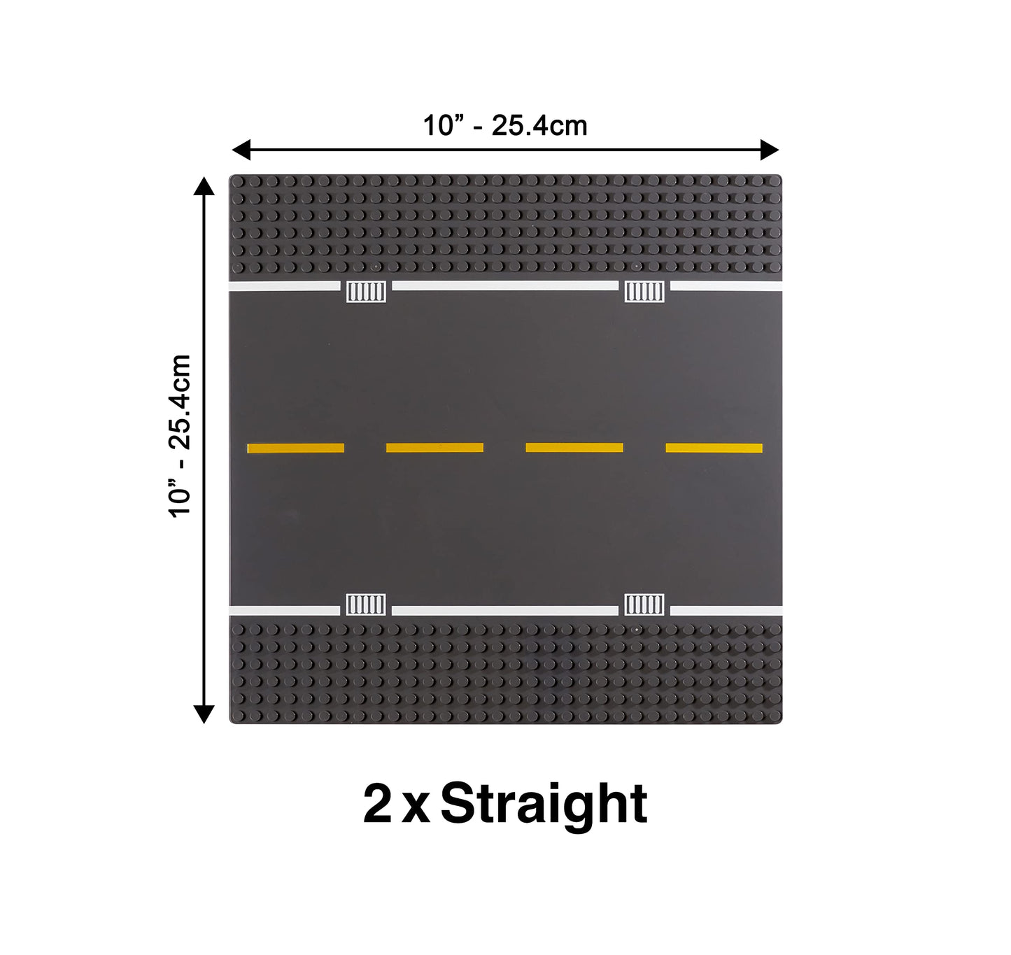 Apostrophe Games Road Baseplate – Premium 8-Pack Gray Base Plates Compatible with All Major Brands
