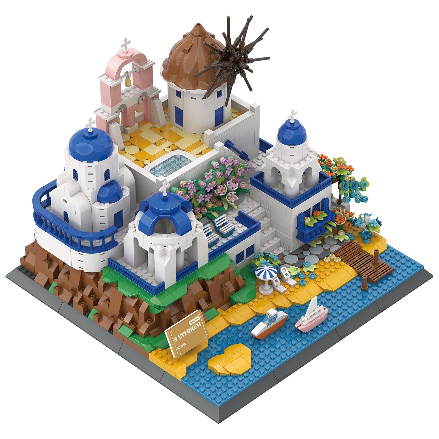 Apostrophe Games Santorini Building Block Set - 1380 Pieces | Architecture Kit for Adults & Kids