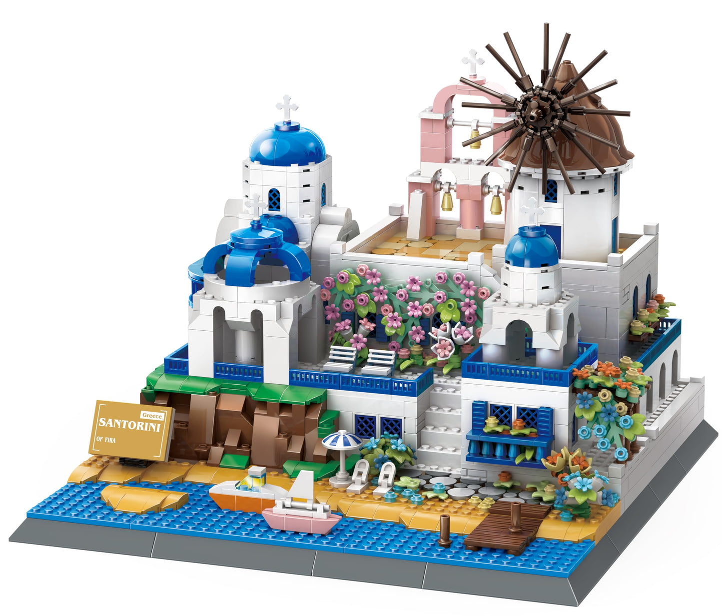 Apostrophe Games Santorini Building Block Set - 1380 Pieces | Architecture Kit for Adults & Kids