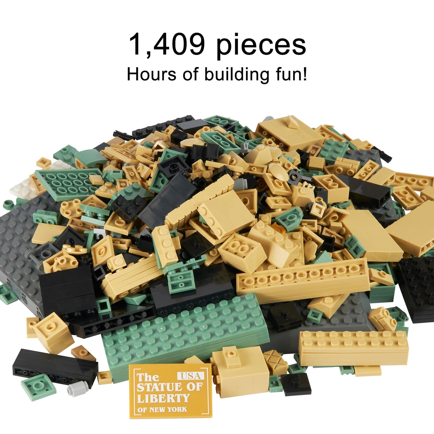 Apostrophe Games Statue of Liberty Building Block Set — 1,409 Pieces, New York Landmark Architecture Model