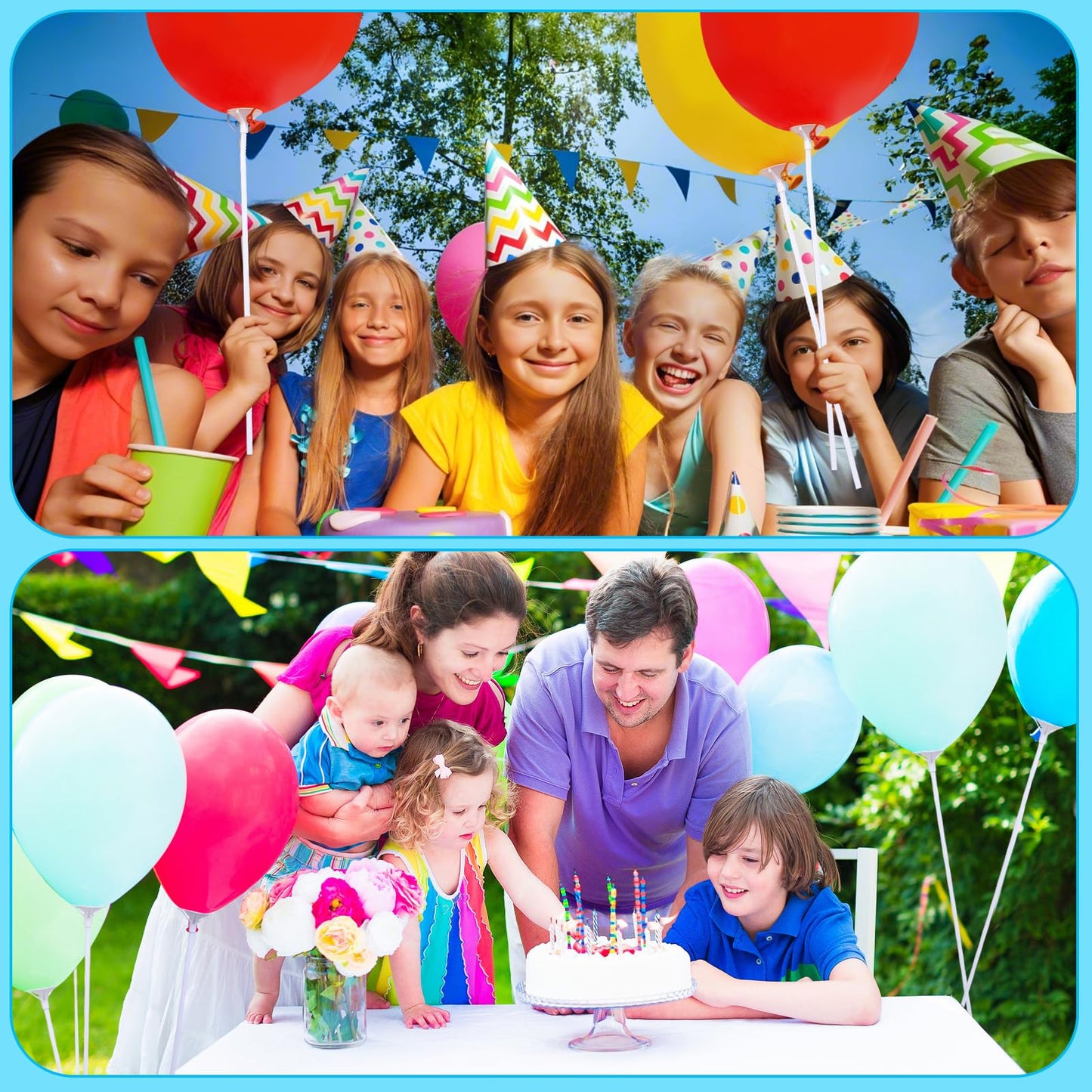Apoulin Balloon Sticks with Cups – 100Pcs for Party & Wedding