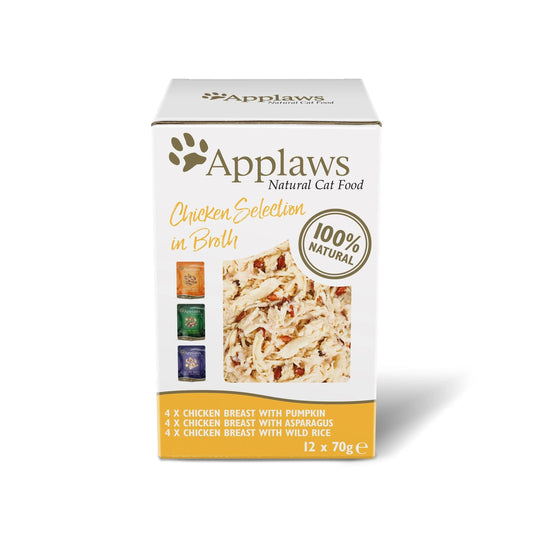 Applaws Cat Chicken Selection in Broth Pouches 12 x 70g