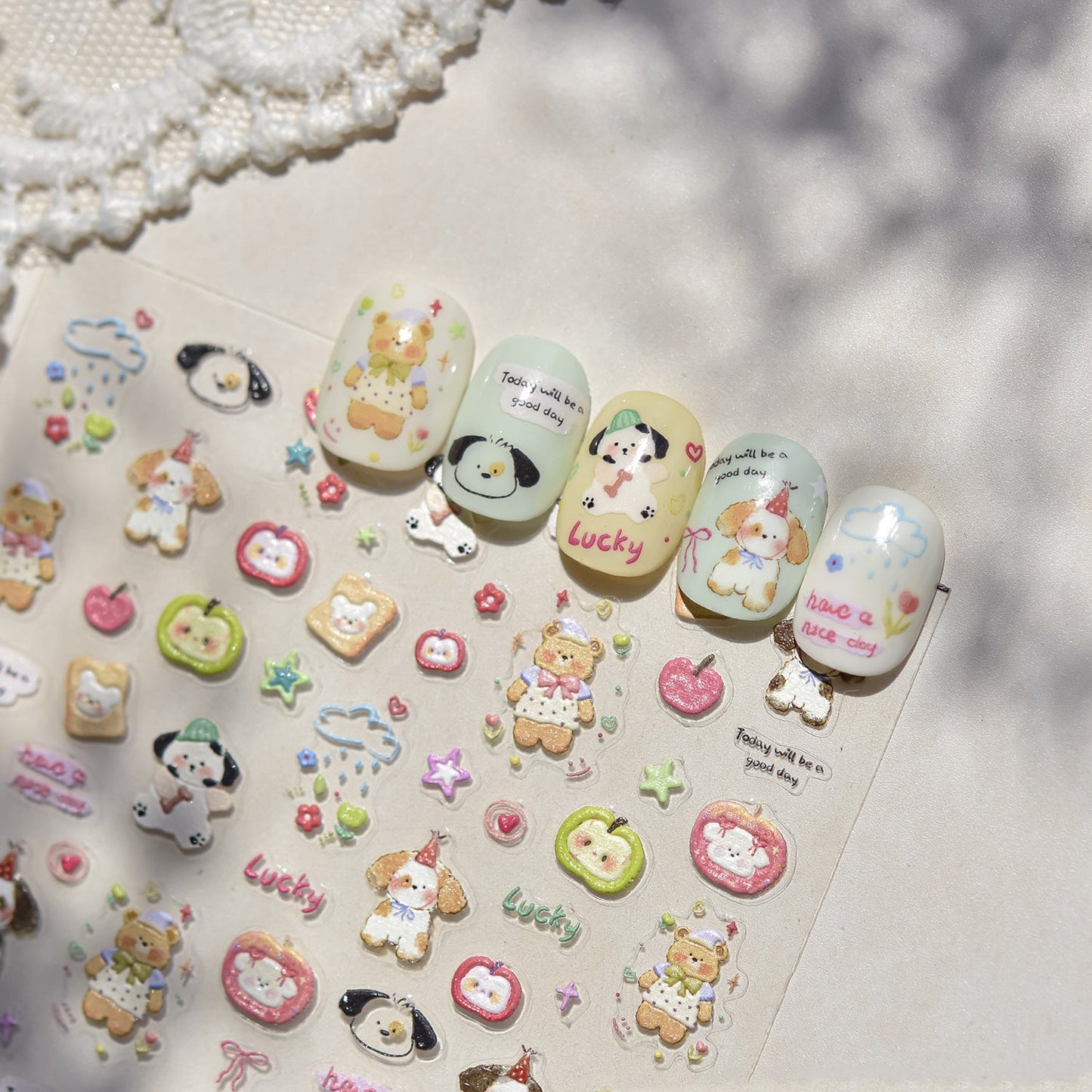 Hello Claws | Apple And Puppy Nail Deco Sticker