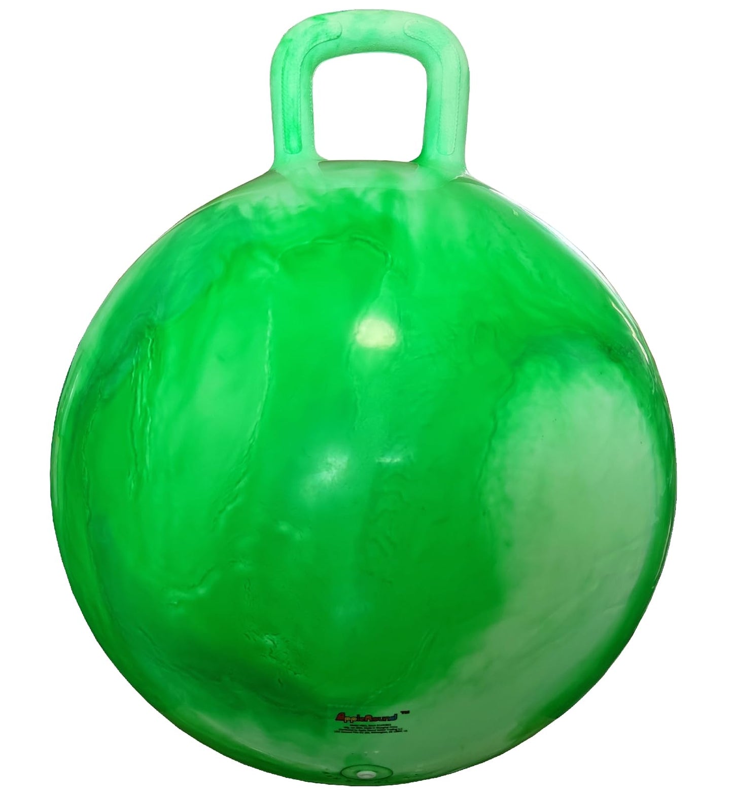 AppleRound Hippity Hoppity Hop Ball – 20in Space Hopper with Handle (Green Cloud)
