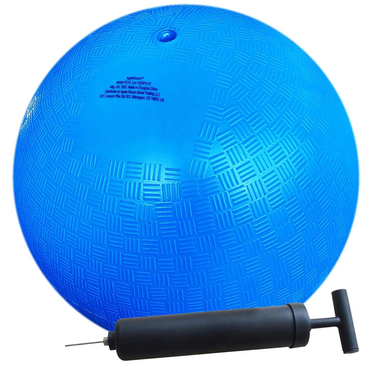 AppleRound 8.5-Inch Playground Ball with Pump – Blue, Official Dodgeball Size