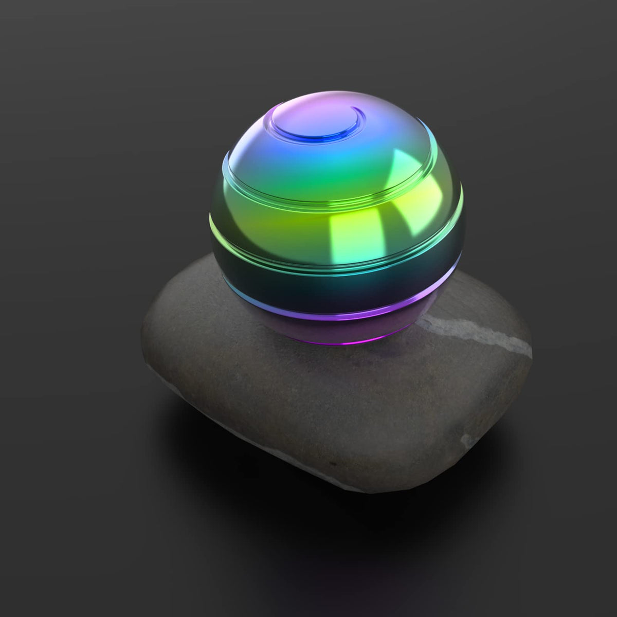 Apqdw Kinetic Desk Spinning Ball – Rainbow 45mm Fidget Toy for Focus & Calm
