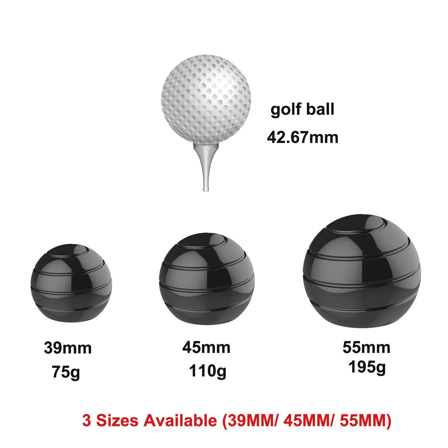 Apqdw Kinetic Desk Toy Ball (39mm) – Black Fidget for Adults & Kids