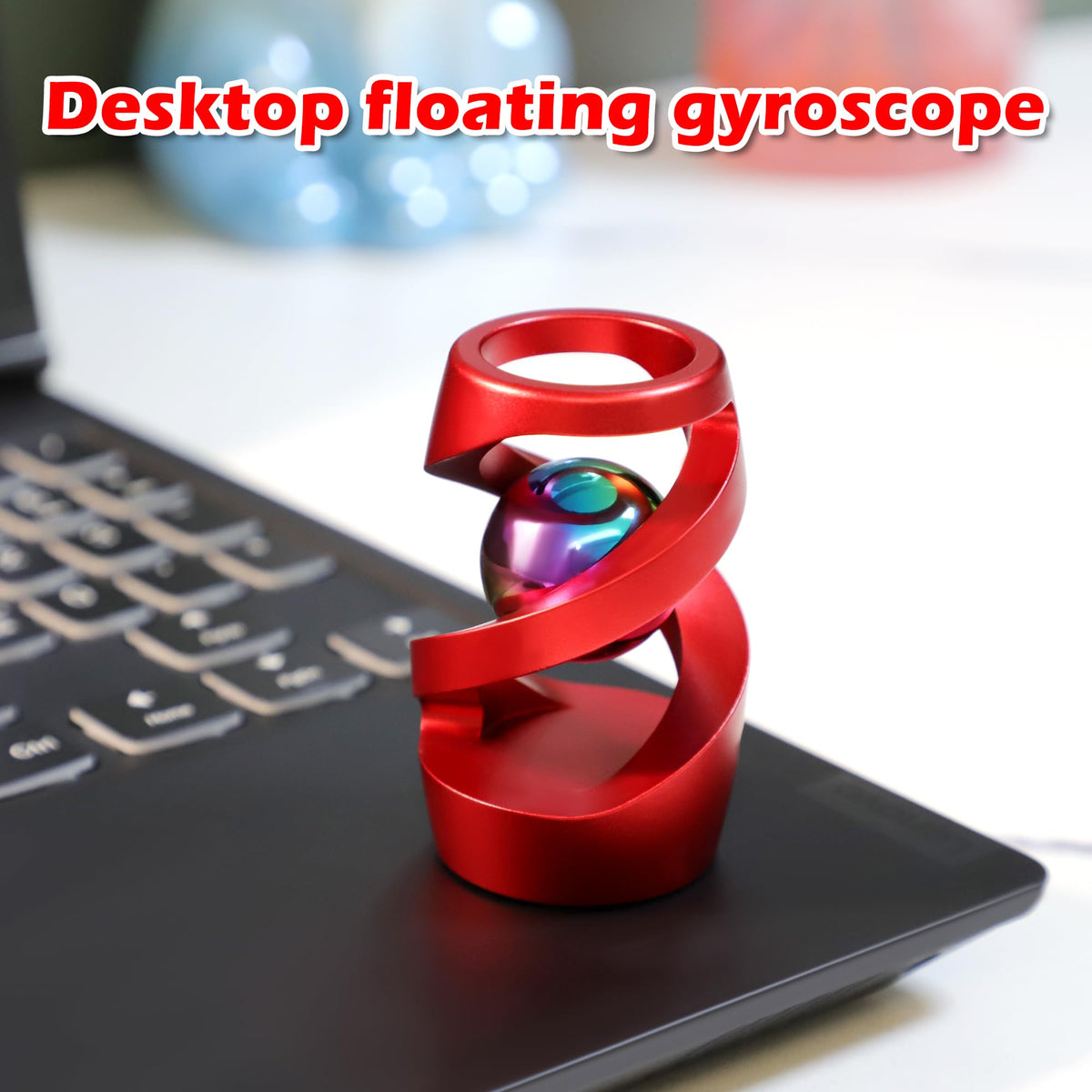 Apqdw Kinetic Spinning Desk Toy - Red Aluminum Fidget Spinner for Focus, Stress Relief & Office Fun